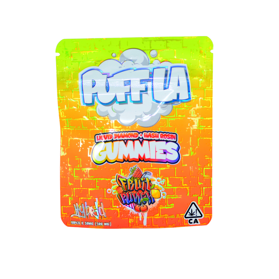 Puff LA Liquid Diamond & Hash Rosin Gummies - Fruit Punch - 500mg