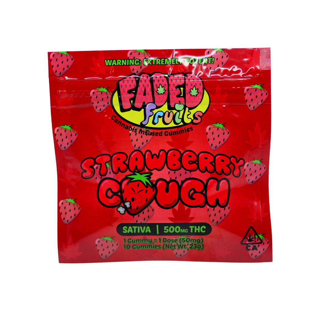 Faded Fruits THC Infused Gummies - Strawberry Cough  - 500mg