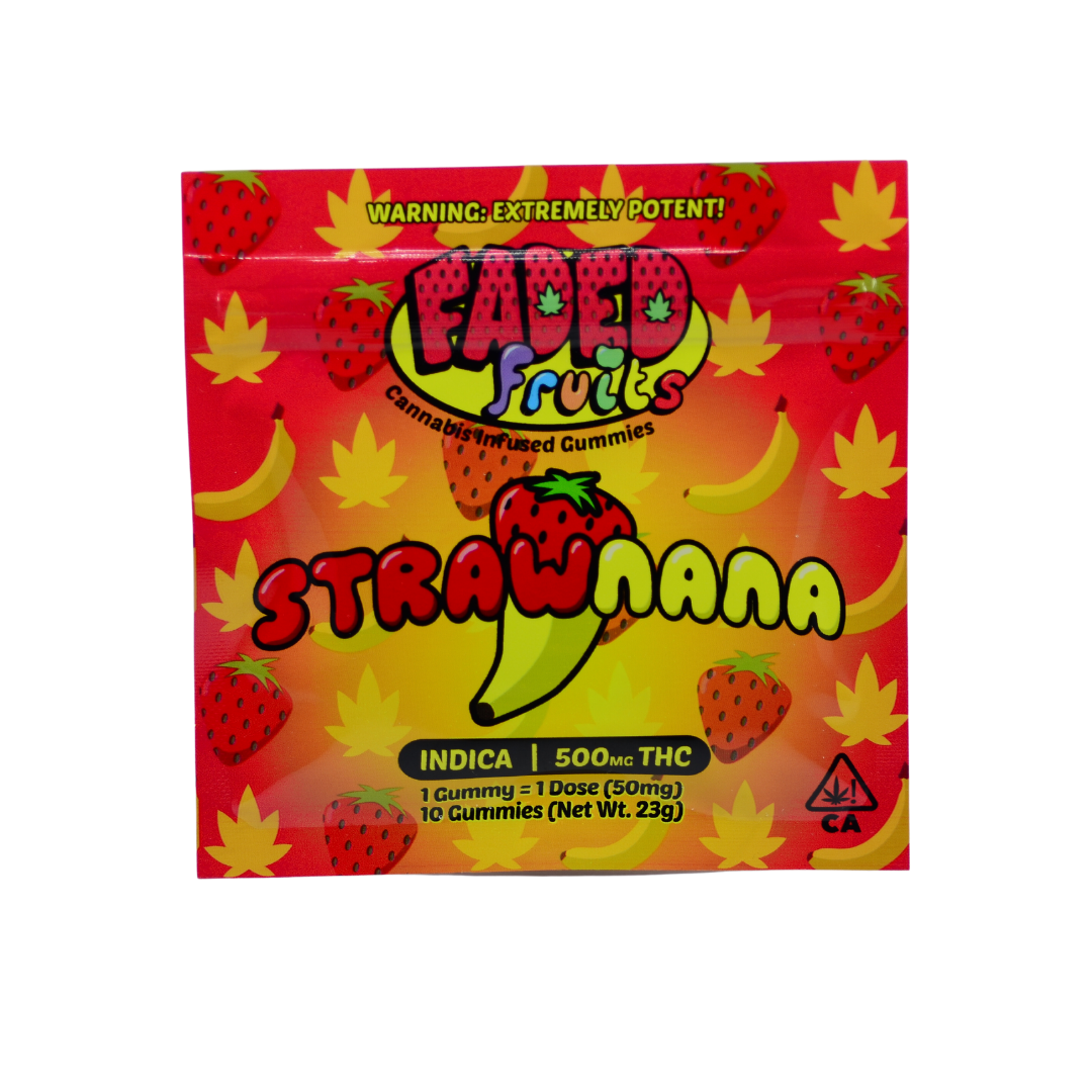 Faded Fruits THC Infused Gummies  - Strawnana - 500mg