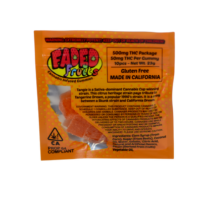 Faded Fruits THC Infused Gummies - Tangie  - 500mg