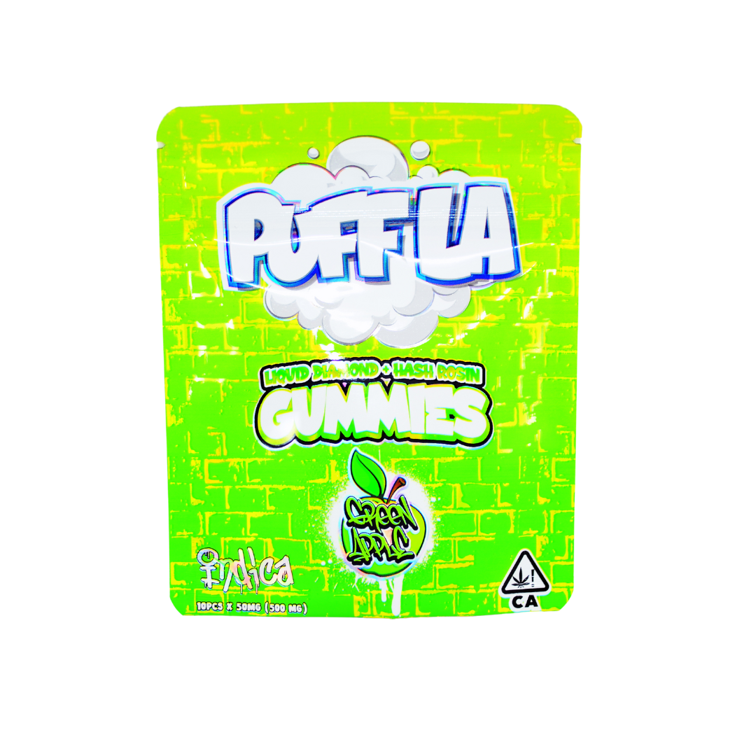 Puff LA Liquid Diamond & Hash Rosin Gummies - Green Apple - 500mg