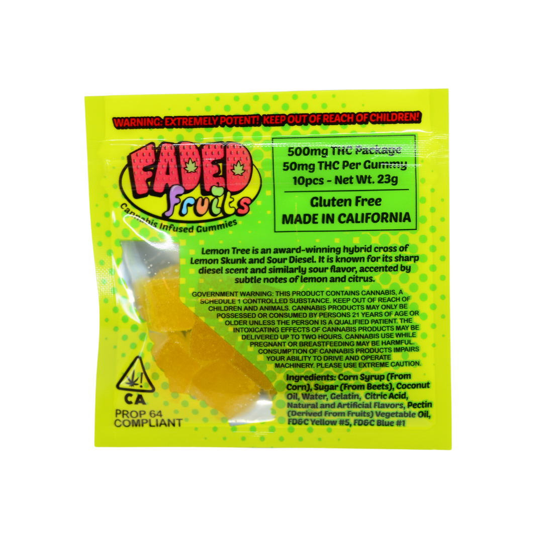 Faded Fruits THC Infused Gummies - Lemon Tree  - 500mg