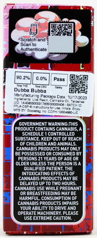 Puff LA 2 gram Disposable Vape - Dubba Bubba