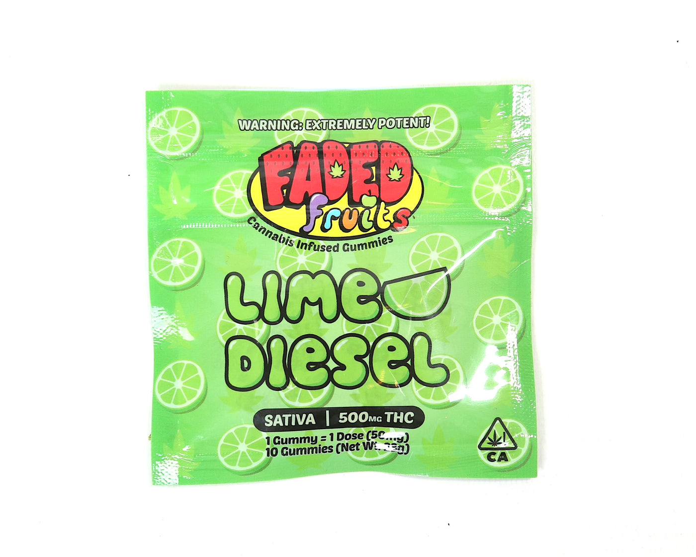 Faded Fruits THC Infused Gummies  - Lime Diesel